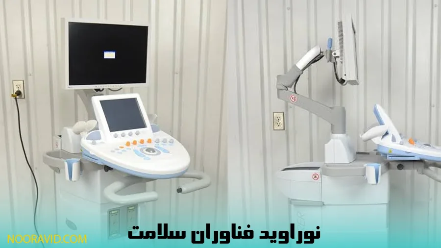 نمای کلی دستگاه سونوگرافی Aixplorer و معرفی اجزای اصلی آن شامل مانیتور، پنل کنترل و پروبها